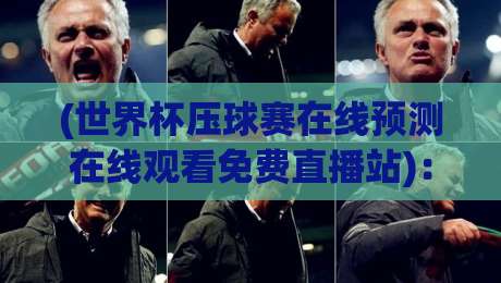 (世界杯压球赛在线预测在线观看免费直播站)：2026年观赛与预测指南，球迷必收！